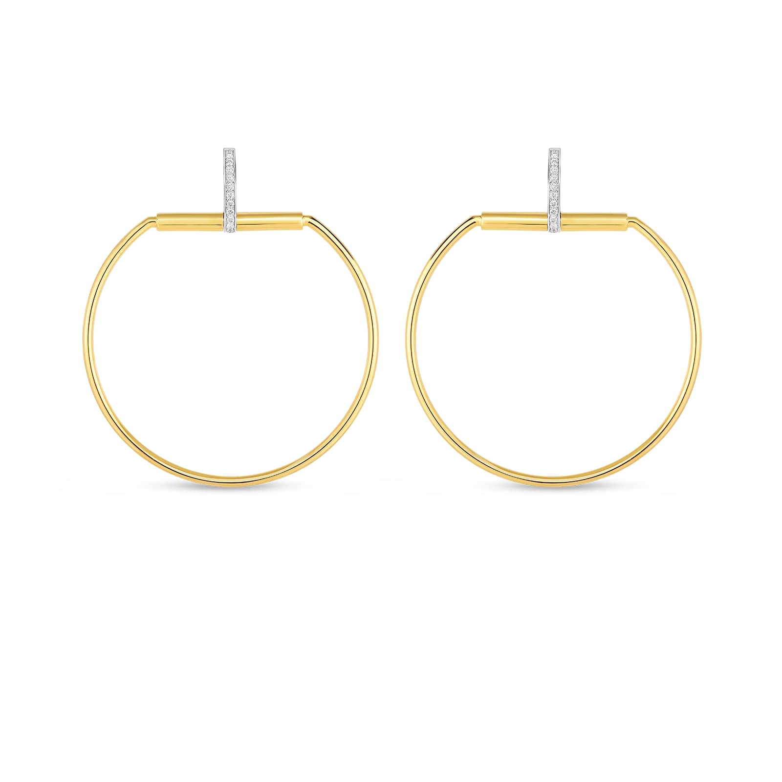 ROBERTO COIN 18K GOLD EARRING WITH DIAMONDS-7 FROM THE CLASSICA PARISIENNE