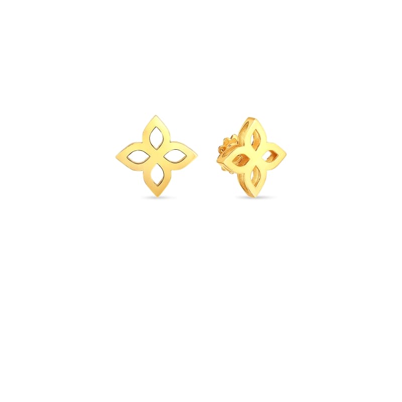 ROBERTO COIN 18K LARGE PRINCESS FLOWER OUTLINE STUD EARRING FROM THE PRINCESS FLOWER