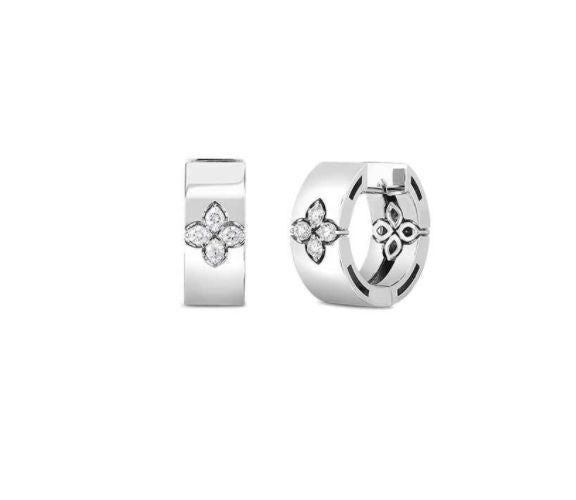 ROBERTO COIN 18KW VERONA EARRING .16 CT DIA