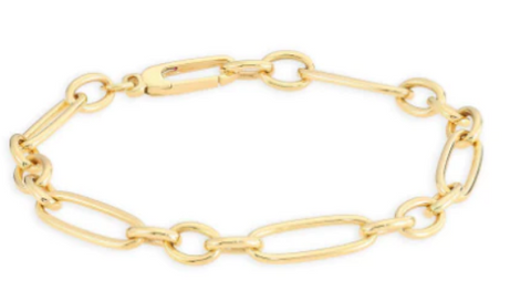 18K YELLOW GOLD OVAL LINK BRACELET