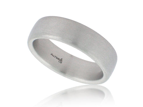 CHRISTIAN BAUER 18K WHITE GOLD SATIN FINISH WEDDING BAND FROM THE GENTLEMENS COLLECTION