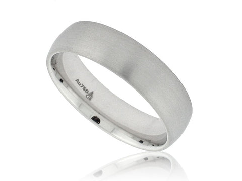 CHRISTIAN BAUER 18K WHITE GOLD SATIN FINISH WEDDING BAND FROM THE GENTLEMENS COLLECTION