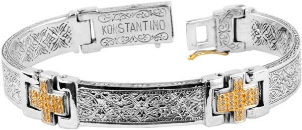 KONSTANTINO STERLING SILVER & 18K GOLD DIAMOND (0.28CT) BRACELET FROM THE DIAMOND CLASSICS COLLECTIO