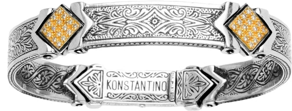 KONSTANTINO STERLING SILVER & 18K GOLD DIAMOND (0.32CT) BRACELET FROM THE DIAMOND CLASSICS COLLECTIO