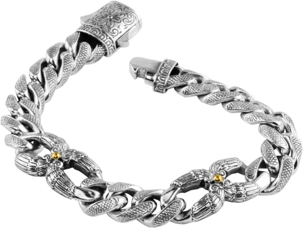 KONSTANTINO STERLING SILVER & 18K GOLD LINK BRACELET FROM THE PAGANINI COLLECTION