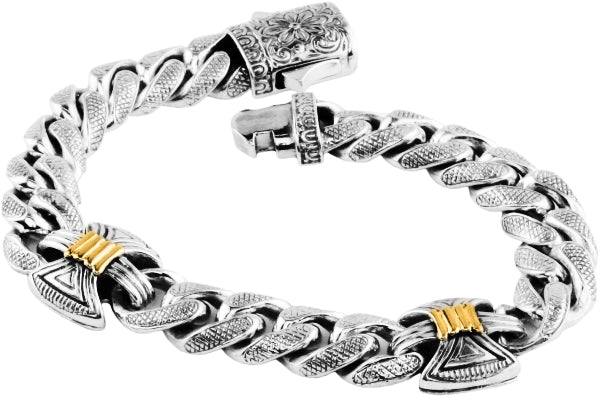 KONSTANTINO STERLING SILVER & 18K GOLD LINK BRACELET FROM THE PAGANINI COLLECTION