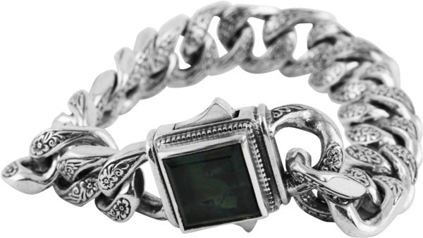 KONSTANTINO STERLING SILVER SPECTROLITE LINK BRACELET FROM THE SPARTA COLLECTION