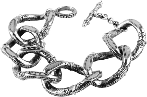 KONSTANTINO STERLING SILVER LINK BRACELET FROM THE STERLING SILVER CLASSICS COLLECTION