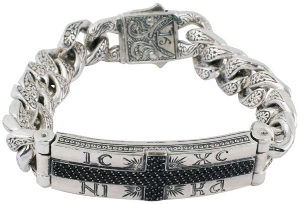 KONSTANTINO STERLING SILVER SPINEL ID BRACELET FROM THE PLATO COLLECTION