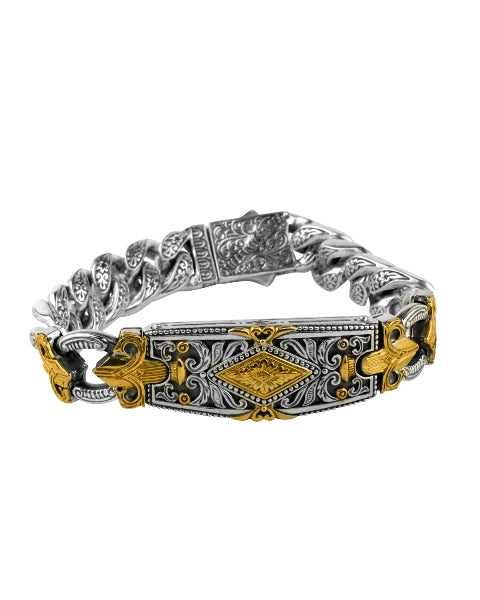 KONSTANTINO STERLING SILVER & BRONZE BRACELET FROM THE MYRMIDONES COLLECTION