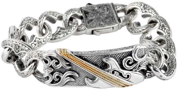 KONSTANTINO STERLING SILVER & 18K GOLD GUITAR BRACELET FROM THE SOUL COLLECTION