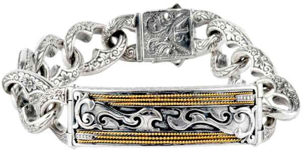 KONSTANTINO STERLING SILVER & 18K GOLD GUITAR BRACELET FROM THE SOUL COLLECTION