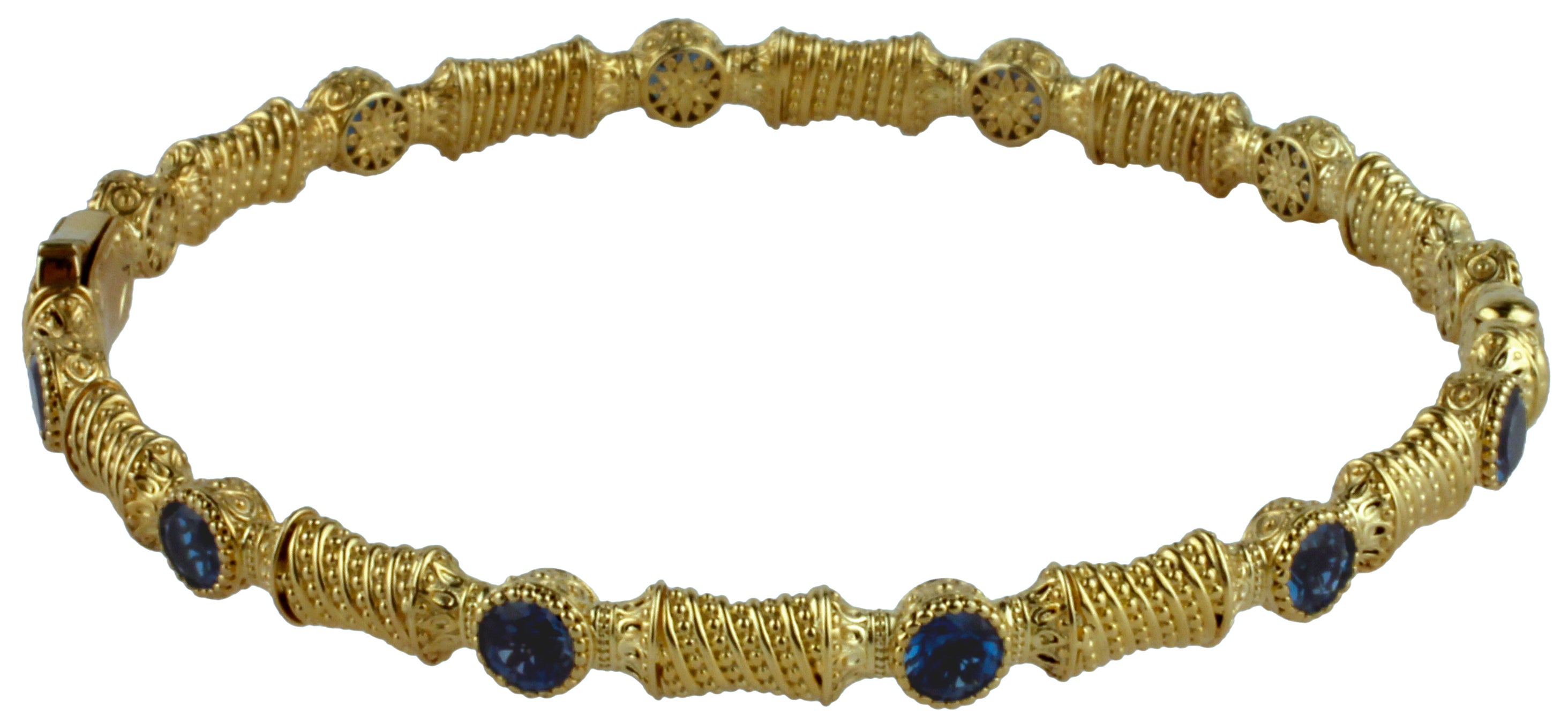 KONSTANTINO 18K GOLD (11.8GR +/-) LONDON BLUE TOPAZ (3.9CT +/-) BRACELET WITH CLASP FROM THE FLAMENC