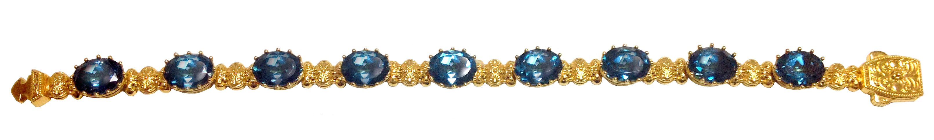 KONSTANTINO 18KT GOLD (19.8GR +/-) LONDON BLUE TOPAZ (20.0CT +/-) BRACELET FROM THE FLAMENCO GOLD  C