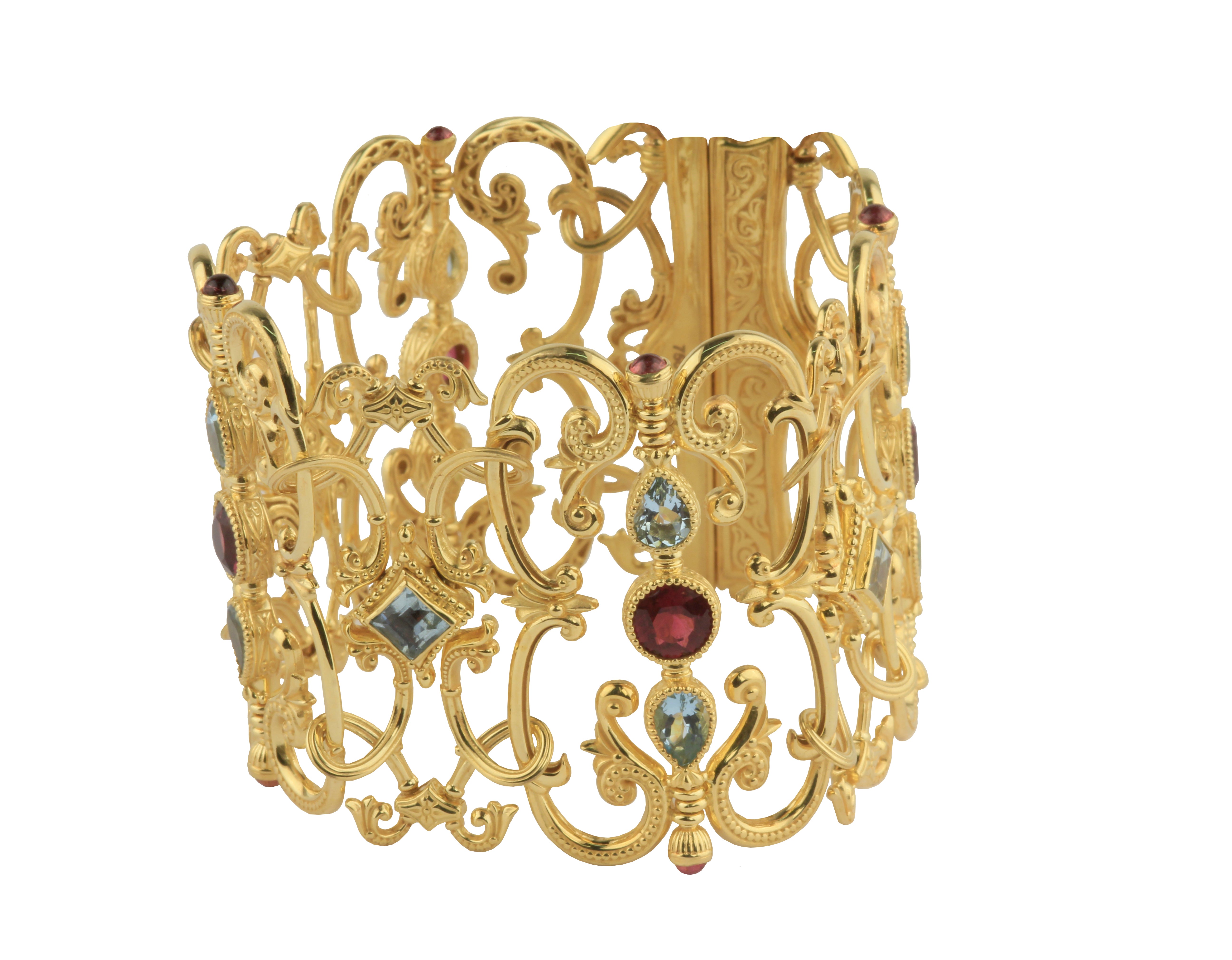 KONSTANTINO 18KT GOLD (85.7CT +/-) AQUA (7.2CT +/-) (OTHER STONE CHOICES AVAILABLE) BRACELET FROM TH