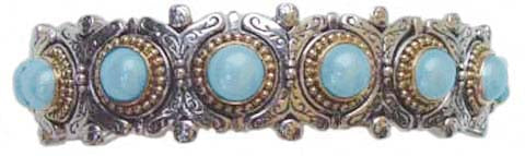 KONSTANTINO STERLING SILVER & 18K GOLD BLUE TOPAZ (OTHER STONE OPTIONS AVAILABLE) BRACELET FROM THE