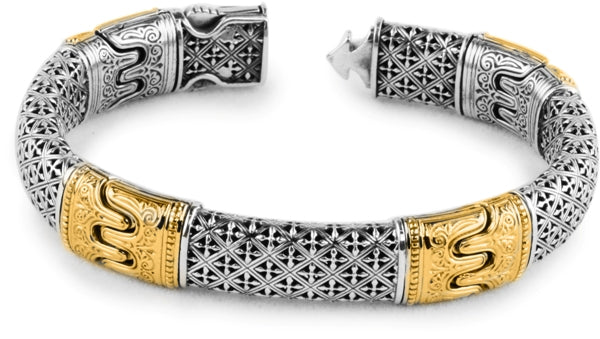 KONSTANTINO STERLING SILVER & 18K GOLD BRACELET FROM THE SILVER & GOLD COLLECTION