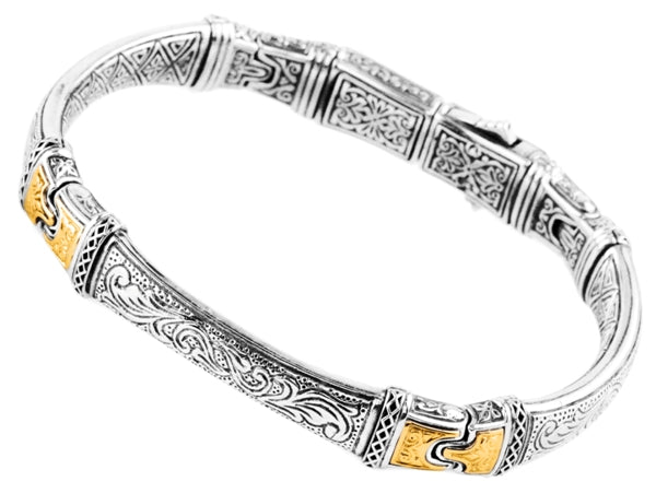 KONSTANTINO STERLING SILVER & 18K GOLD BRACELET FROM THE ZEUS COLLECTION