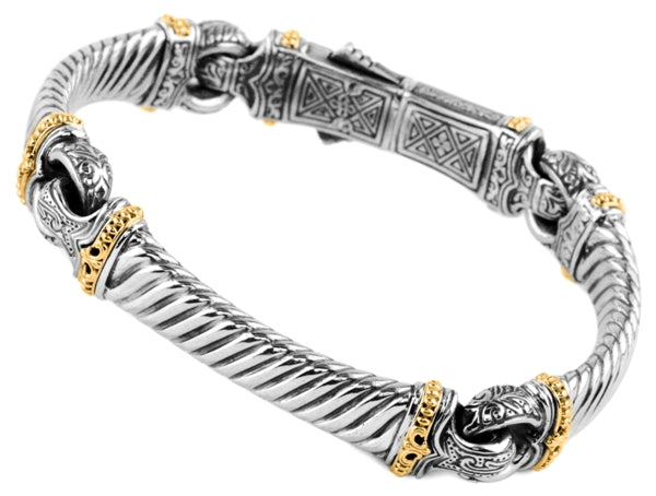 KONSTANTINO STERLING SILVER & 18K GOLD BRACELET FROM THE SILVER & GOLD COLLECTION