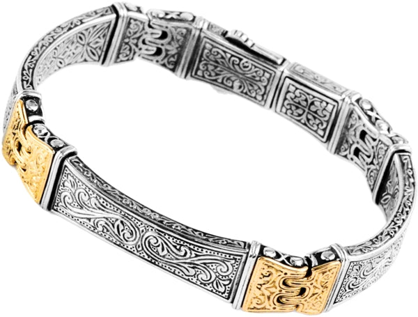 KONSTANTINO STERLING SILVER & 18K GOLD BRACELET FROM THE SILVER & GOLD COLLECTION