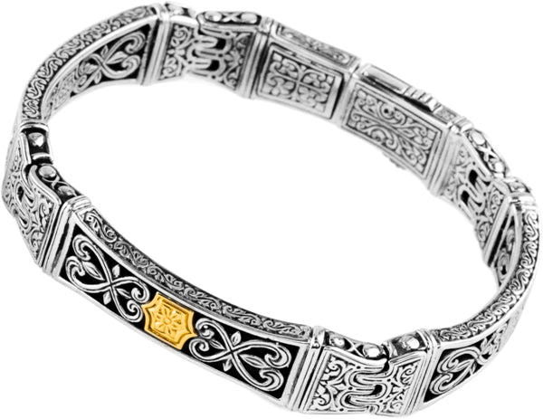 KONSTANTINO STERLING SILVER & 18K GOLD BRACELET FROM THE SILVER & GOLD COLLECTION