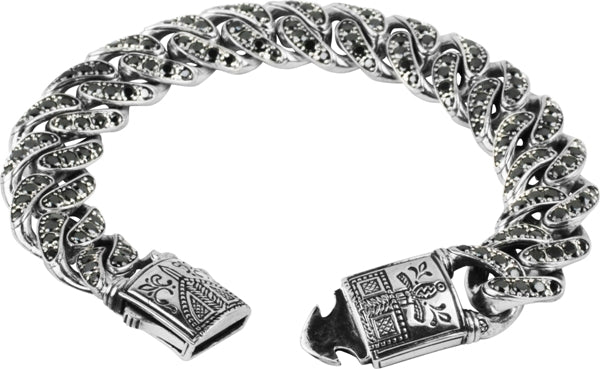 KONSTANTINO STERLING SILVER BLACK DIAMOND (OTHER STONE CHOICES AVAILABLE) LINK BRACELET FROM THE PLA