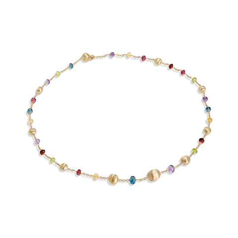 18K YELLOW GOLD MIXED GEMSTONE NECKLACE FROM THE AFRICA COLLECTION