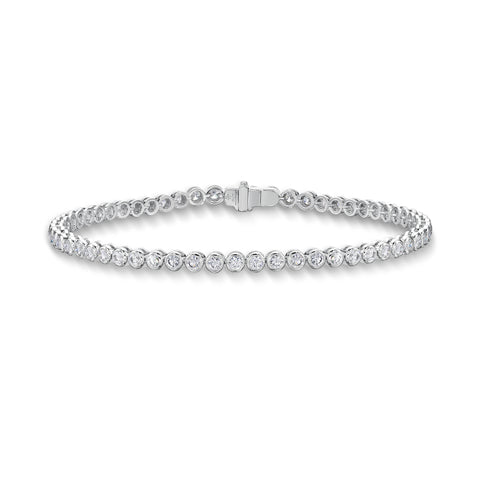 18K WHITE GOLD DIAMOND TENNIS BRACELET 1.54CT