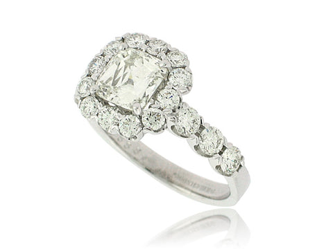 CHRISTOPHER DESIGNS 18K WHITE GOLD 2.74 CT DIAMOND ENGAGEMENT RING