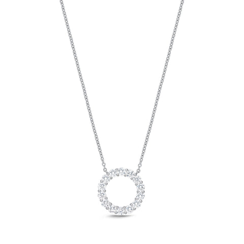 18K WHITE GOLD DIAMOND CIRCLE NECKLACE 1.06CT