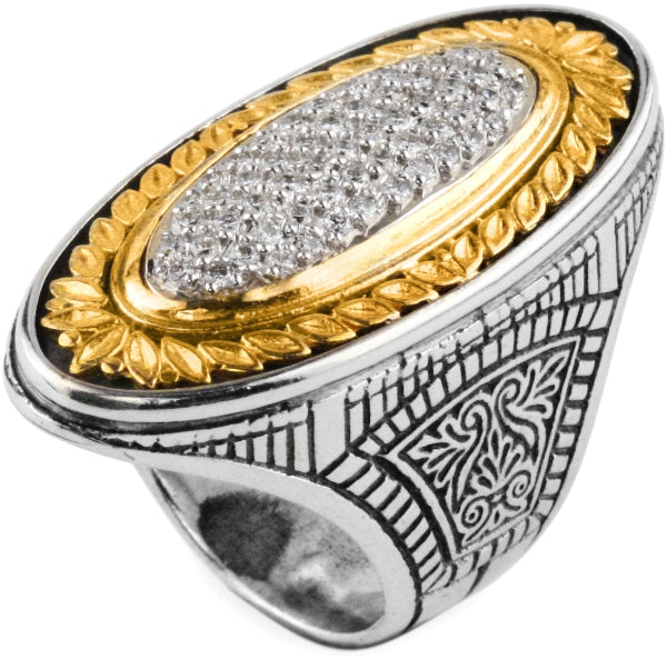 KONSTANTINO STERLING SILVER & 18K GOLD DIAMOND (0.55CT +/-) RING FROM THE DIAMOND CLASSICS COLLECTIO