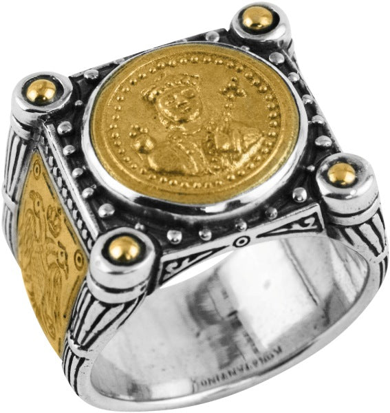 KONSTANTINO STERLING SILVER & BRONZE RING FROM THE BYZANTIUM COLLECTION