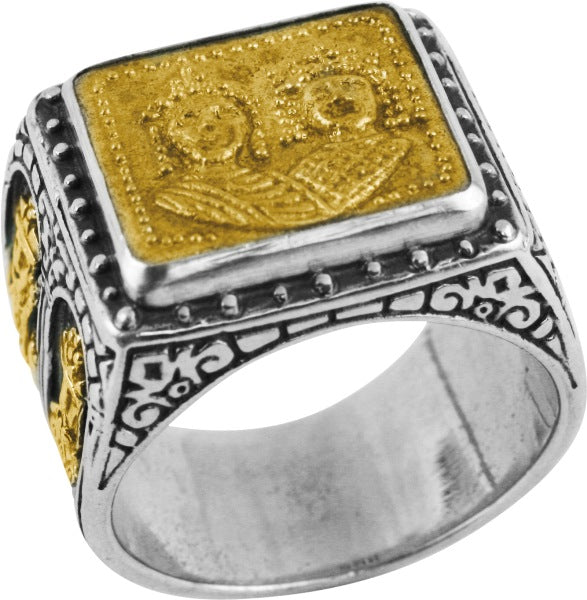 KONSTANTINO STERLING SILVER & BRONZE RING FROM THE BYZANTIUM COLLECTION