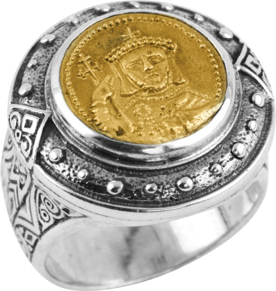 KONSTANTINO STERLING SILVER & BRONZE RING FROM THE BYZANTIUM COLLECTION