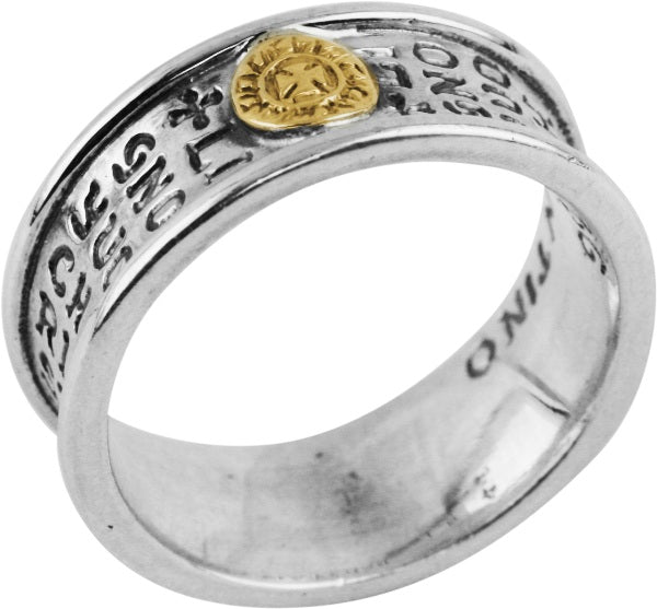 KONSTANTINO STERLING SILVER & BRONZE BAND RING FROM THE BYZANTIUM COLLECTION