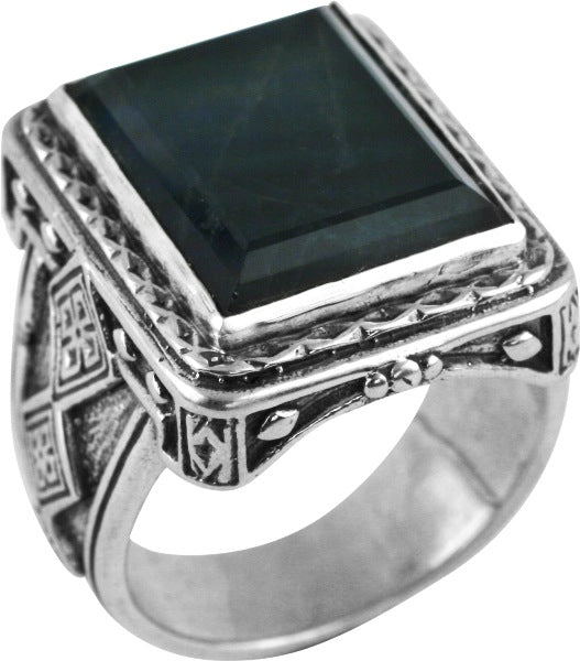 KONSTANTINO STERLING SILVER SPECTROLITE RING FROM THE SPARTA COLLECTION