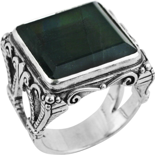 KONSTANTINO STERLING SILVER SPECTROLITE RING FROM THE SPARTA COLLECTION