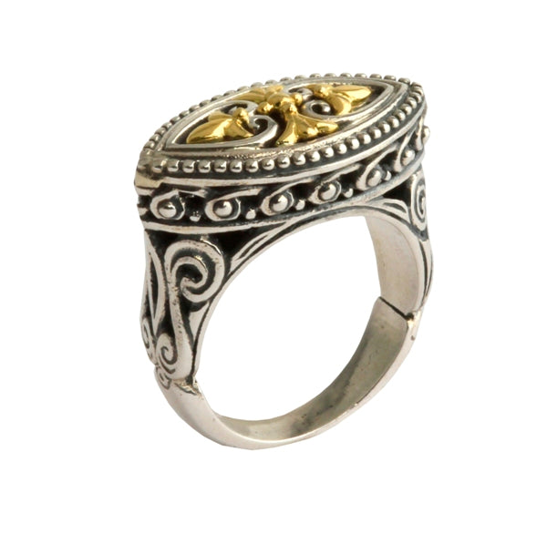 KONSTANTINO  STERLING SILVER & 18K GOLD RING FROM THE EROS COLLECTION