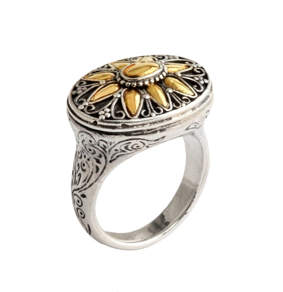 KONSTANTINO STERLING SILVER & 18K GOLD OVAL RING FROM THE EROS COLLECTION