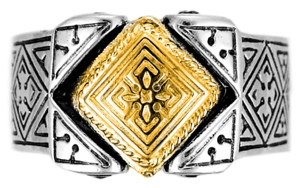 KONSTANTINO STERLING SILVER & 18K GOLD RING FROM THE SILVER & GOLD COLLECTION