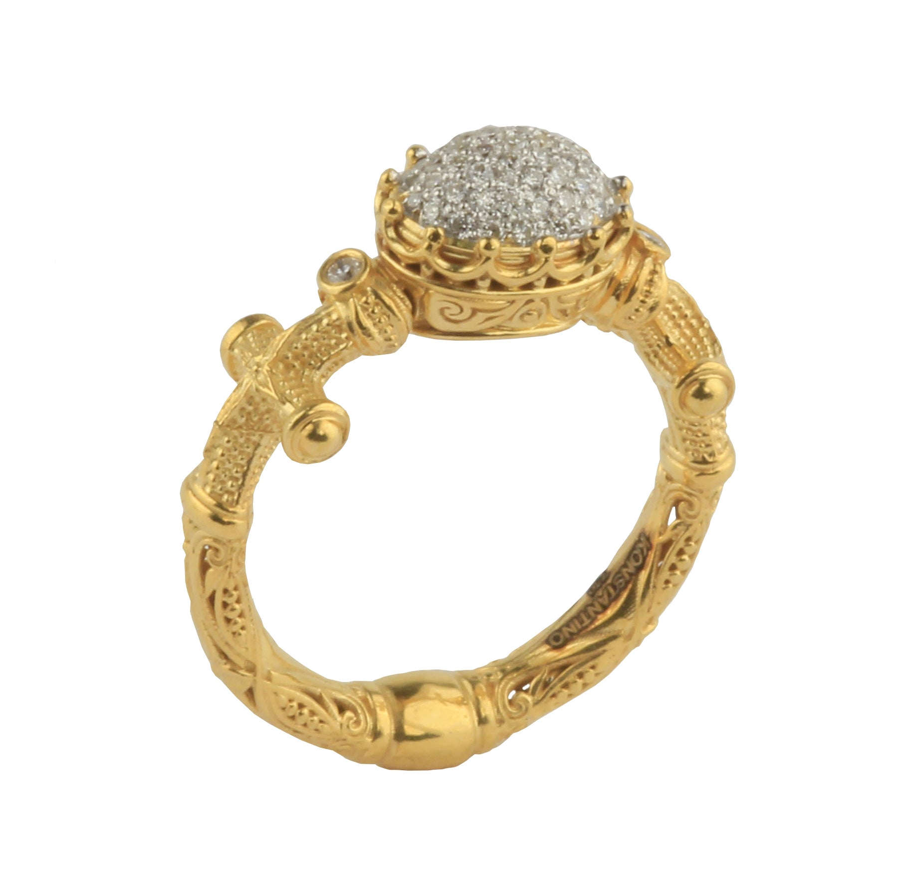 KONSTANTINO 18KT GOLD (4.12GR +/-) DIAMOND (0.3CT +/-) RING FROM THE FLAMENCO GOLD  COLLECTION