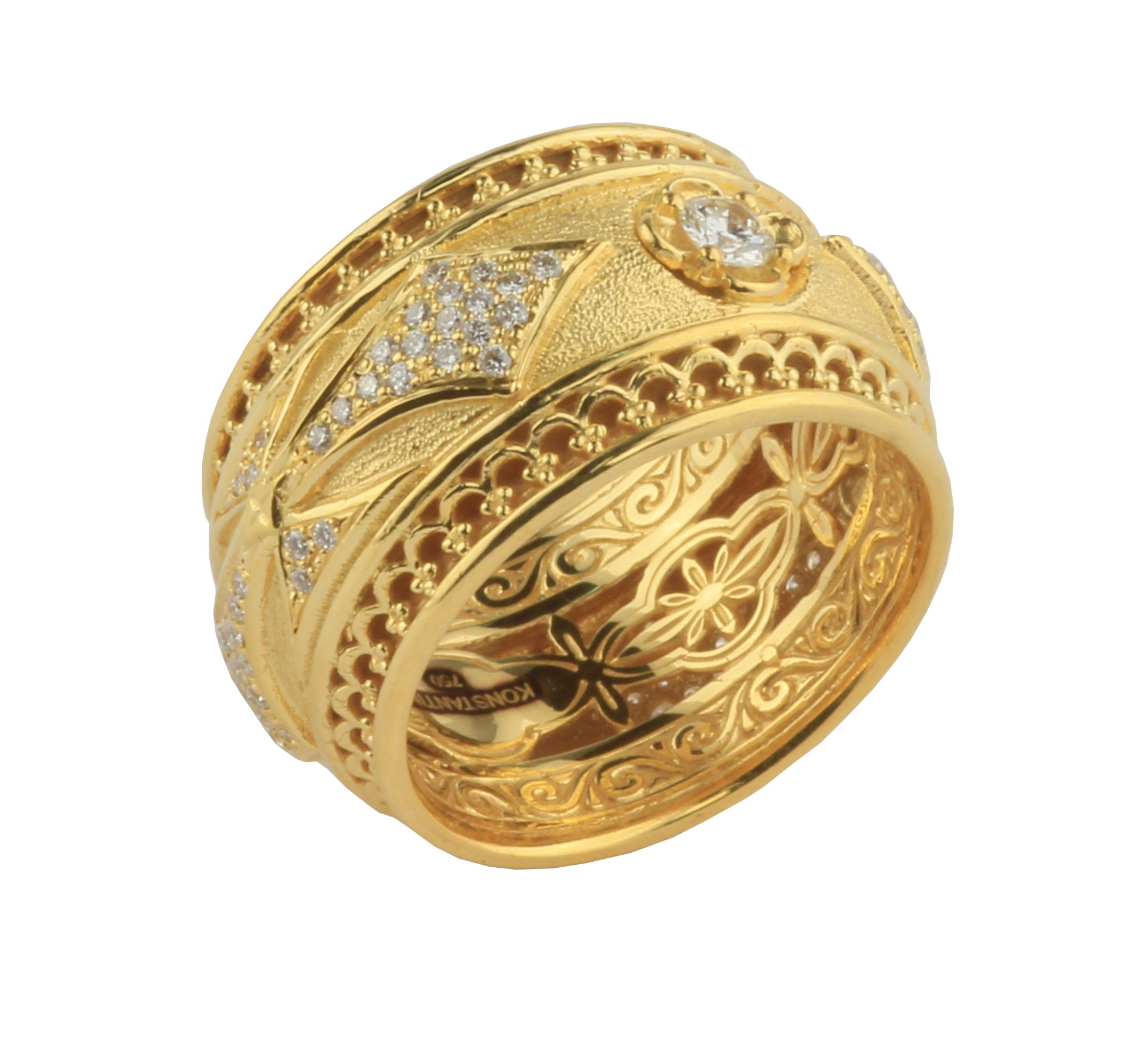 KONSTANTINO 18KT GOLD (9.1GR +/-)  DIAMOND (0.64CT +/-) RING FROM THE FLAMENCO GOLD  COLLECTION