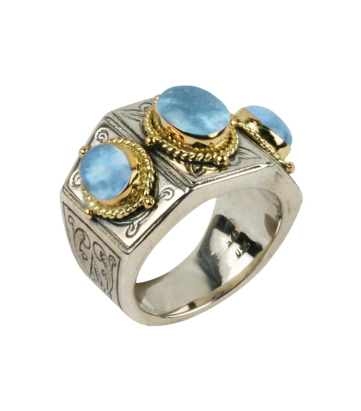 KONSTANTINO STERLING SILVER & 18K GOLD MIXED STONE (OTHER STONE OPTIONS AVAILABLE) RING FROM THE COL