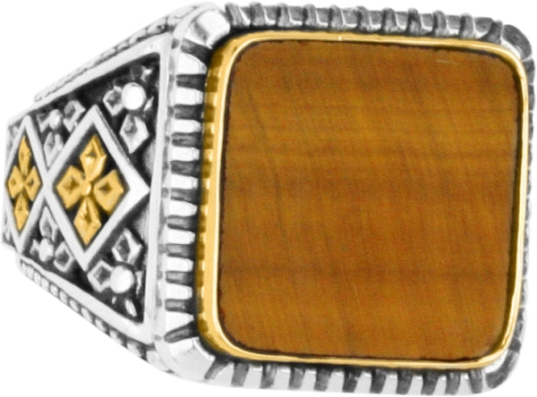 KONSTANTINO STERLING SILVER & 18K GOLD MOTHER OF PEARL-117 (OTHER STONE CHOICES AVAILABLE) RING FROM