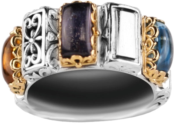 KONSTANTINO STERLING SILVER & 18K GOLD MIXED STONE (OTHER STONE OPTIONS AVAILABLE) RING FROM THE COL