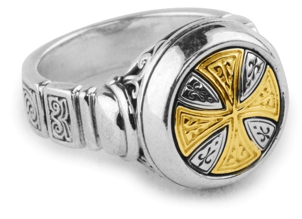 KONSTANTINO STERLING SILVER & 18K GOLD RING FROM THE SILVER & GOLD COLLECTION