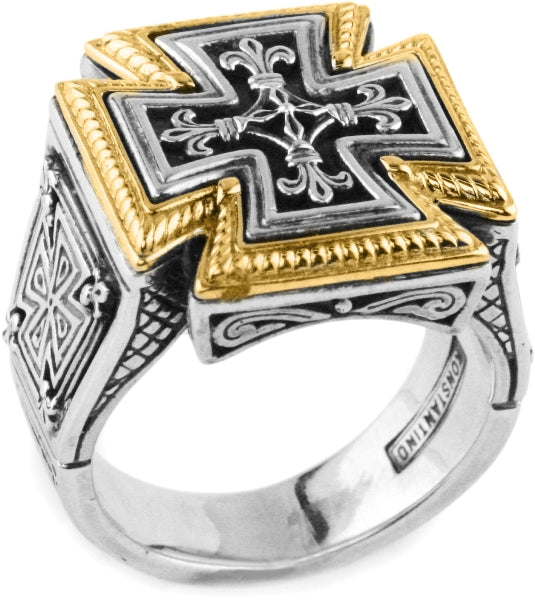 KONSTANTINO STERLING SILVER & 18K GOLD RING FROM THE SILVER & GOLD COLLECTION