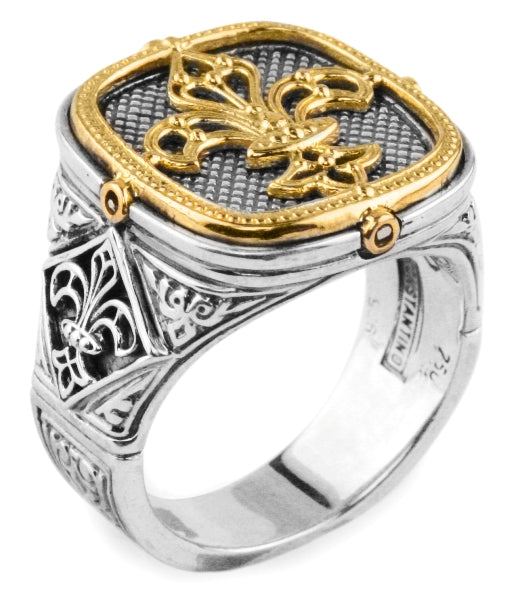 KONSTANTINO STERLING SILVER & 18K GOLD RING FROM THE ARES COLLECTION