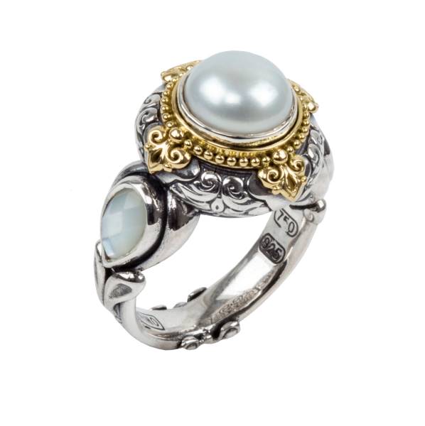 KONSTANTINO STERLING SILVER u0026 18K GOLD RING PEARL MOTHER OF PEARL FROM THE  HESTIA COLLECTION