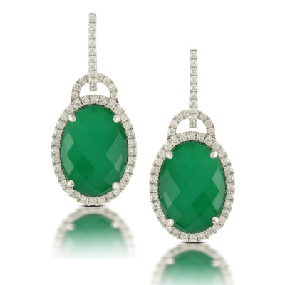 Doves Green Agate Earring